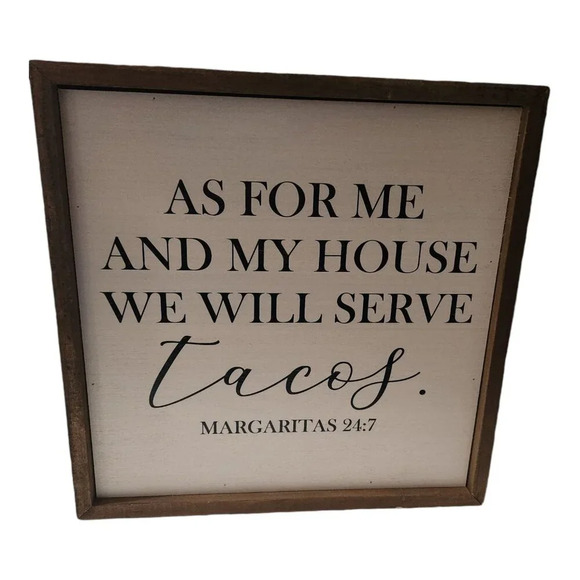 Driftless Studios Wooden Wall Sign Will Service Tacos‎ Farmhouse - Picture 1 of 6